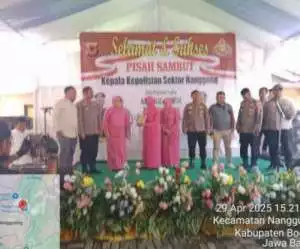 Polsek Nanggung Gelar Acara Pisah Sambut Kapolsek Baru, sekaligus Memberikan Cendra Mata.
