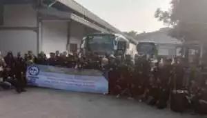 Polsek Citeureup Siap Amankan Keberangkatan Ratusan Buruh Peringati May Day ke Monas Jakarta.