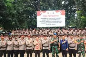 Apel Penerimaan dan Pembukaan Latihan Kerja Siswa Diktuk Bintara Polwan Angkatan ke-57 TA 2025 di Polres Bogor Berlangsung Khidmat.