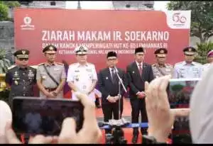 Jelang HUT ke 60, Lemhanas RI Ziarah ke Makam Bung Karno, TB Ace: Lemhanas Jadi, Warisan Wujudkan Indonesia Kuat dan Maju.