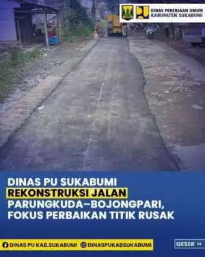 UPTD PU Wilayah III Cicurug Rekonstruksi Ruas Jalan Parungkuda–Bojongpari Sepanjang 14,3 Km