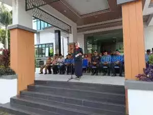 Kapolres Bogor Mengikuti Kegiatan Peringatan Hari Lahir Pancasila dan Hari Jadi Bogor ke-543, di TMP Pondok Rajeg.