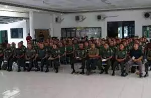 Anggota Kodim 1016/Plk Ikuti Pengarahan Pangdam XII/Tanjungpura Secara Vicon.