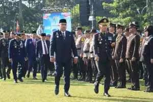 Polres Bogor Gelar Upacara Peringatan HUT Bhayangkara ke-79 di Lapangan Tegar Beriman
