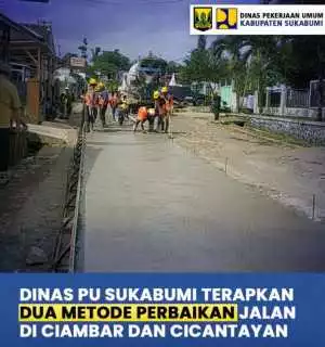 Dinas PU Kabupaten Sukabumi Tangani Perbaikan Jalan di Ciambar dan Cicantayan