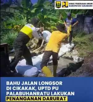 Tanggapi Longsor di Jalan Cempakaratu–Cipedes, UPTD PU Wilayah IV Lakukan Penanganan Darurat