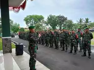Kodim 0418/Palembang Gelar Apel Siaga Hari Kedua Aksi Unras di Wilayah Garnisun Palembang