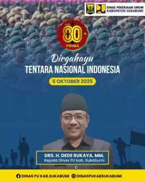 Dinas Pu Kab. Sukabumi Mengucapkan Dirgahayu ke-80 tahun Tentara Nasional Indonesia