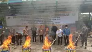 Bentuk Akuntabilitas Penegakan Hukum, Kanwil Bea Cukai Sumbagtim Musnahkan Barang Milik Negara Senilai Rp45,8 Miliar Jelang Akhir Tahun