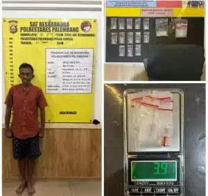 14 Paket Sabu di Kantong Celana, Pengedar di Bukit Kecil Palembang Ditangkap Siang Hari