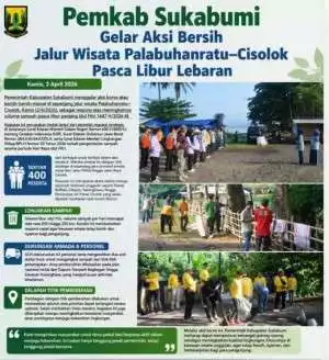Pemkab Sukabumi Gelar Aksi Bersih Jalur Wisata Palabuhanratu–Cisolok Pasca Libur Lebaran