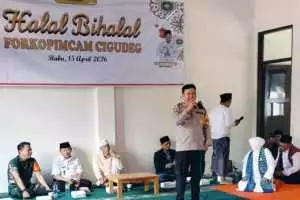 Kapolsek cigudeg hadiri halal bihalal bersama Forkopimcam dan pengajian MUI cigudeg 