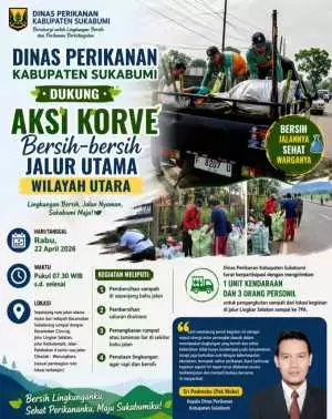 Dinas Perikanan Kabupaten Sukabumi Dukung Aksi Korve Bersih-bersih Jalur Utama Wilayah Utara