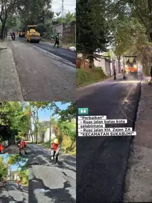 Dinas PU Kabupaten Sukabumi Tuntaskan Perbaikan Ruas Jalan Batas Kota Salabintana dan KH. Zezen ZA, Bupati Asep Japar Turun Langsung ke Lapangan
