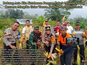 Panen Raya Bersama Presiden RI Dan Kapolri Melalui Tayangan Streaming Di Wilayah Hukum Kecamatan Mega mendung, Polsek Mega mendung