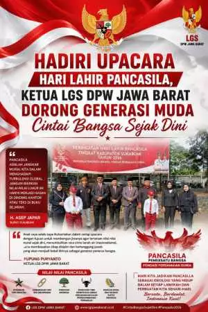 Hadiri Upacara Hari Lahir Pancasila, Ketua LGS DPW Jawa Barat Dorong Generasi Muda Cintai Bangsa Sejak Dini