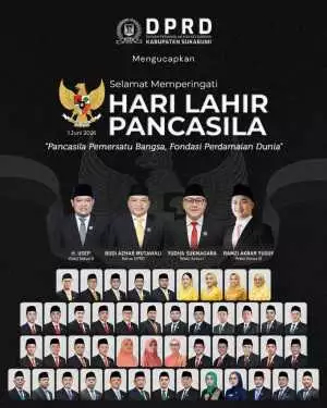 DPRD Kabupaten Sukabumi Mengucapkan Selamat Memperingati Hari Lahir Pancasila 01 Juni 2026