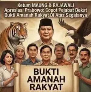 Apresiasi Tinggi Ketum Maung & Rajawali: Langkah Prabowo Tegaskan Tak Ada Yang Kebal Hukum