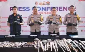 77 Senjata Api Rakitan Diserahkan Warga, Polres OKI Amankan 3 Pelaku di Pekan Pertama Ops Senpi Musi 2026