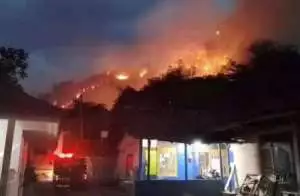 Kebakaran di Gunung Paseban Bandung, api dekati permukiman warga