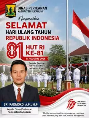 Dinas Perikanan Kabupaten Sukabumi Mengucapkan Selamat HUT RI Ke-81 17 Agustus 2026