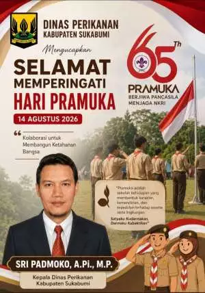Dinas Perikanan Kabupaten Sukabumi Mengucapkan Selamat Hari Pramuka Ke-65 14 Agustus 2026