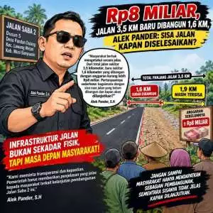 Alek Pander Pertanyakan Kelanjutan Pembangunan Jalan Saba 2 di Desa Pandan Dulang