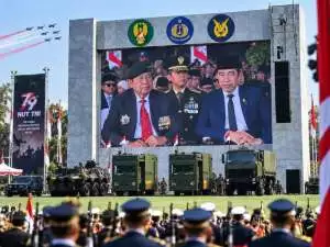 Momen SBY dan Jokowi duduk berdampingan di HUT TNI 2026