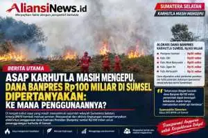 Asap Karhutla Masih Mengepul, Dana Banpres Rp100 Miliar di Sumsel Dipertanyakan. Ke Mana Penggunaannya?